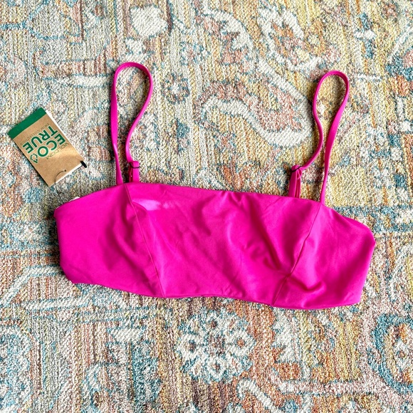 NWT Volcom Simply Seam Croplette Swim Top Fuschia Small - Picture 4 of 6